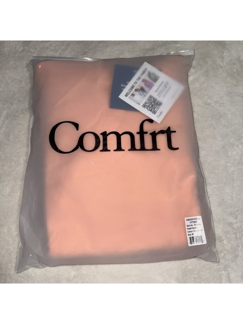 Comfrt Pastel Hoodie Creamsicle Orange Medium Comfort Collection NWT New